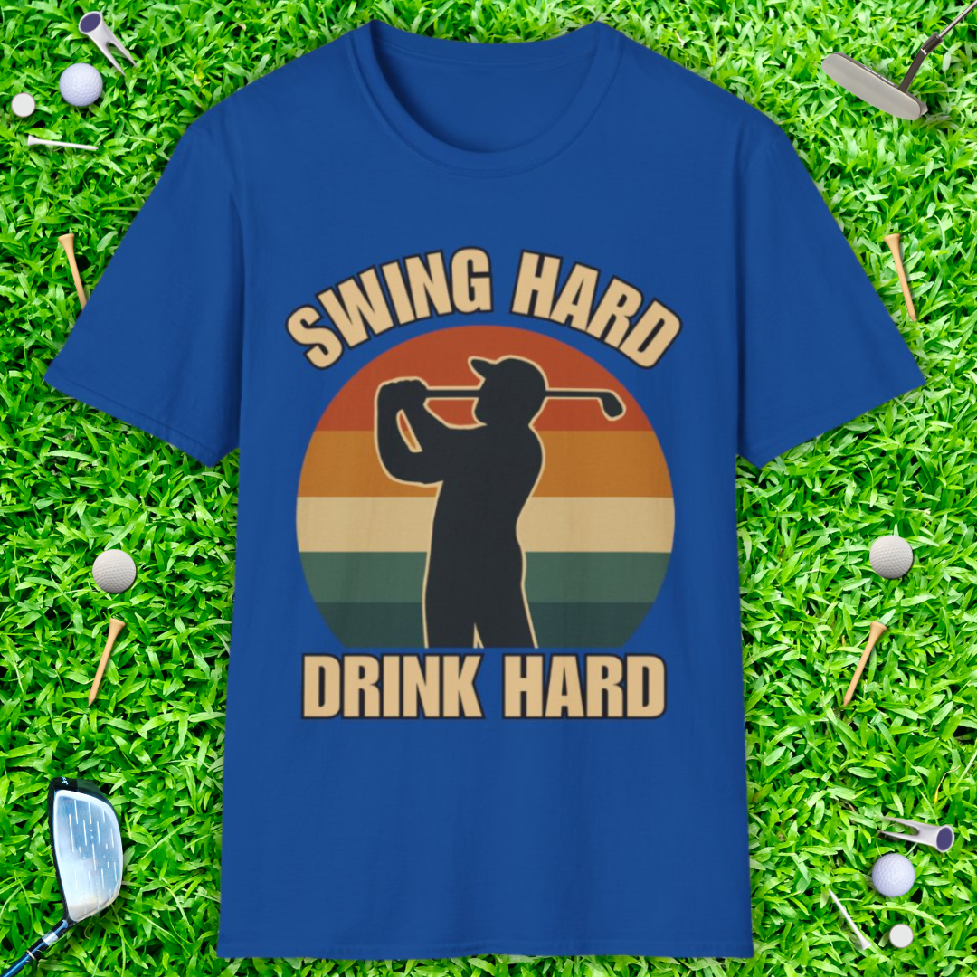 Swing Hard Drink Hard - Retro T-Shirt