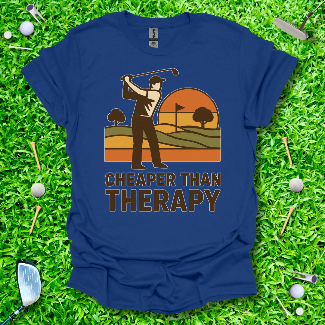 Golf: Cheaper Than Therapy - Retro T-Shirt