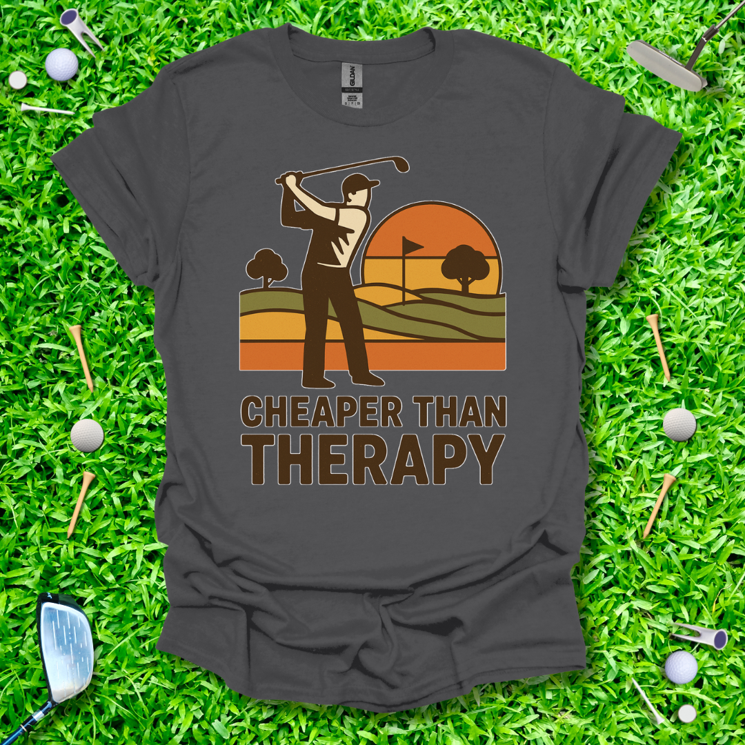 Golf: Cheaper Than Therapy - Retro T-Shirt