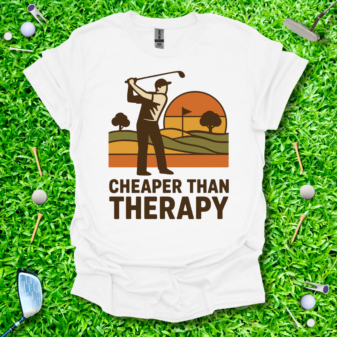 Golf: Cheaper Than Therapy - Retro T-Shirt