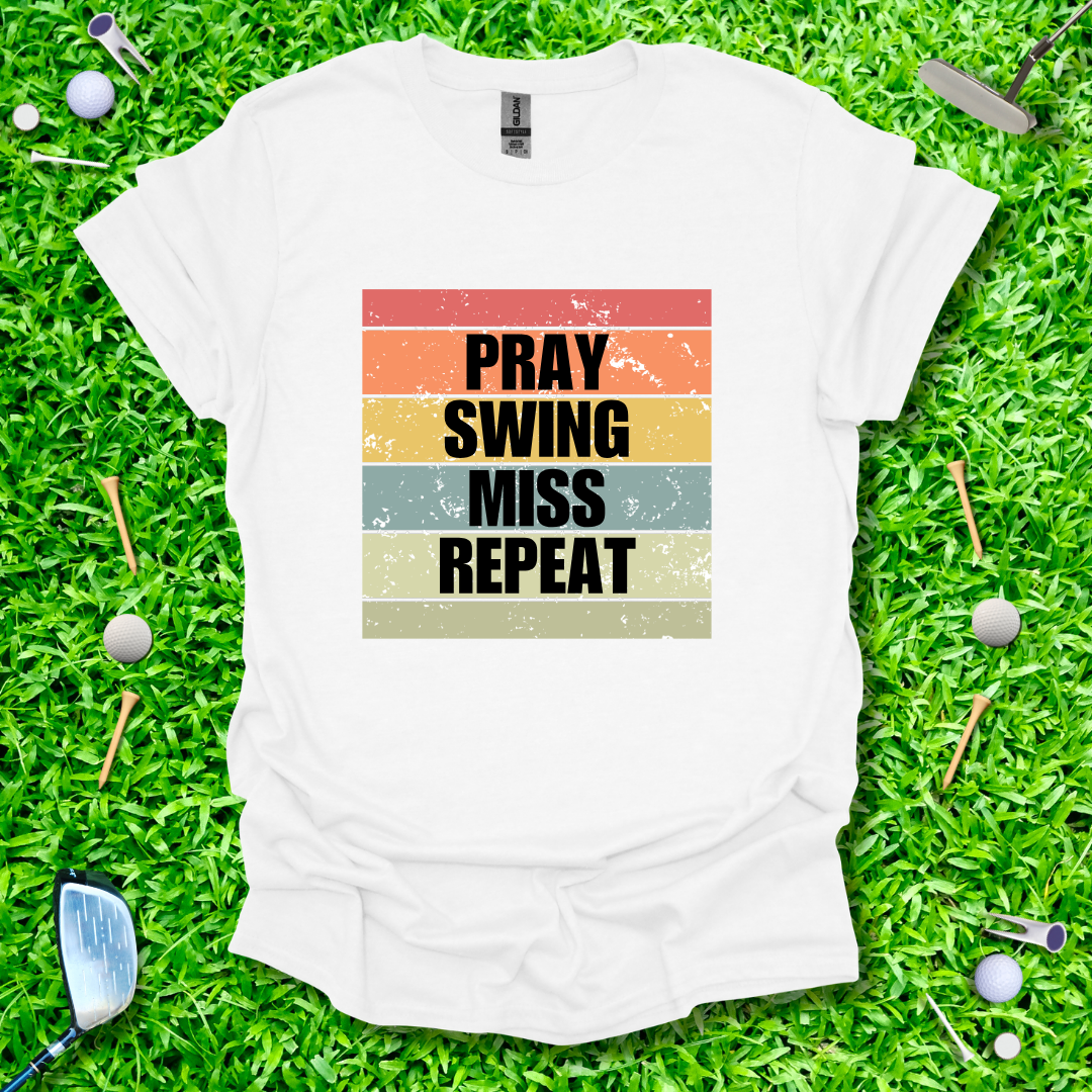 Pray Swing Miss Repeat Retro T-Shirt