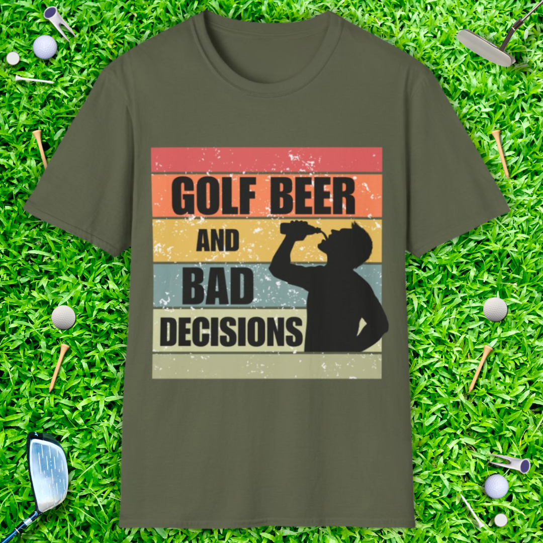Golf Beer And Bad Decisions Retro T-Shirt