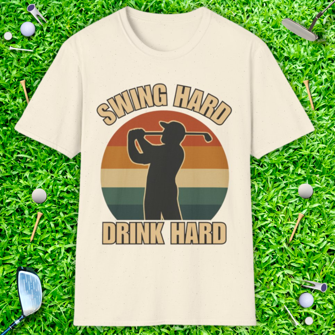 Swing Hard Drink Hard - Retro T-Shirt