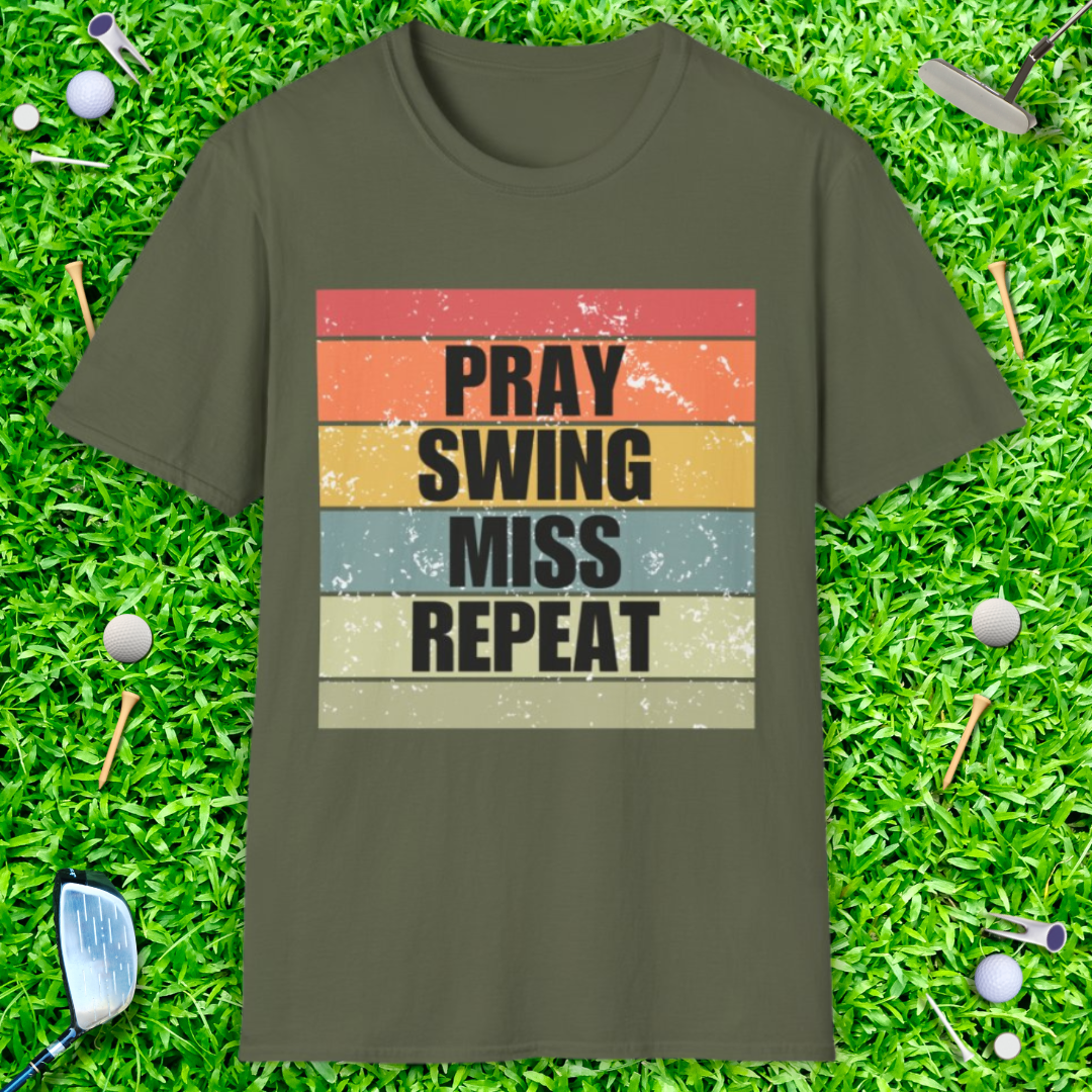 Pray Swing Miss Repeat Retro T-Shirt