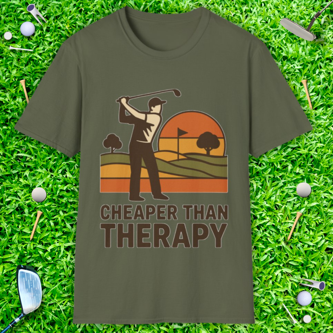 Golf: Cheaper Than Therapy - Retro T-Shirt