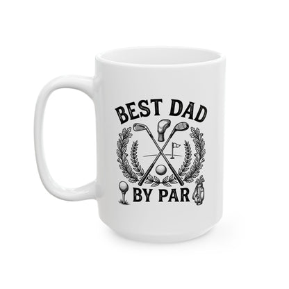 Best Dad Ever Ceramic Mug (15oz) – Vintage Laurel Coffee Cup Gift for Father’s Day