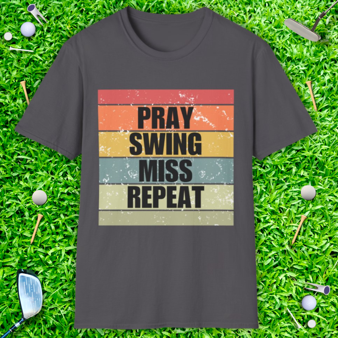 Pray Swing Miss Repeat Retro T-Shirt