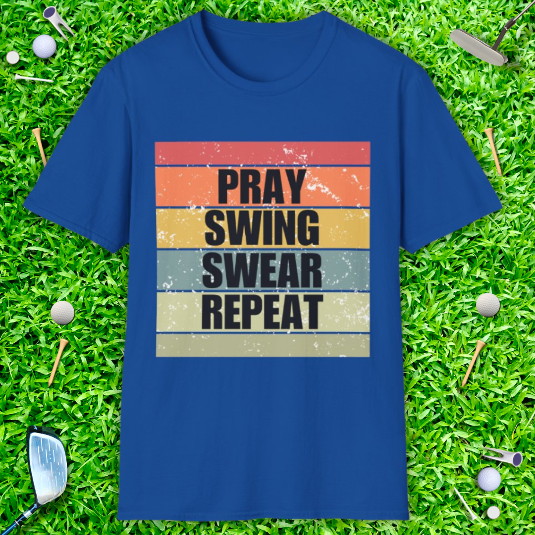 Pray Swing Swear Repeat Retro T-Shirt