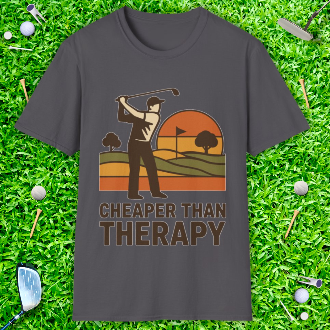 Golf: Cheaper Than Therapy - Retro T-Shirt