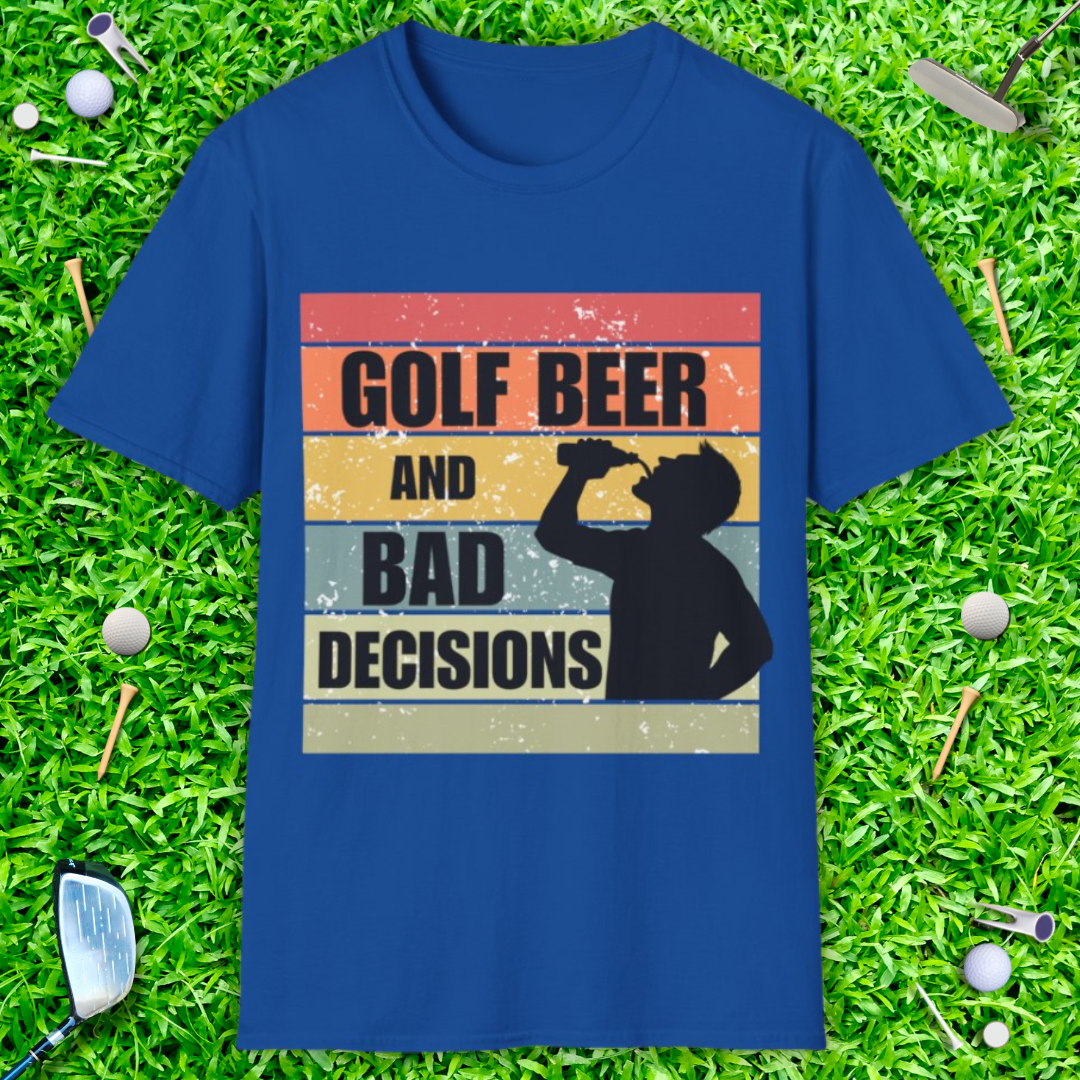 Golf Beer And Bad Decisions Retro T-Shirt