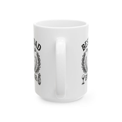 Best Dad Ever Ceramic Mug (15oz) – Vintage Laurel Coffee Cup Gift for Father’s Day