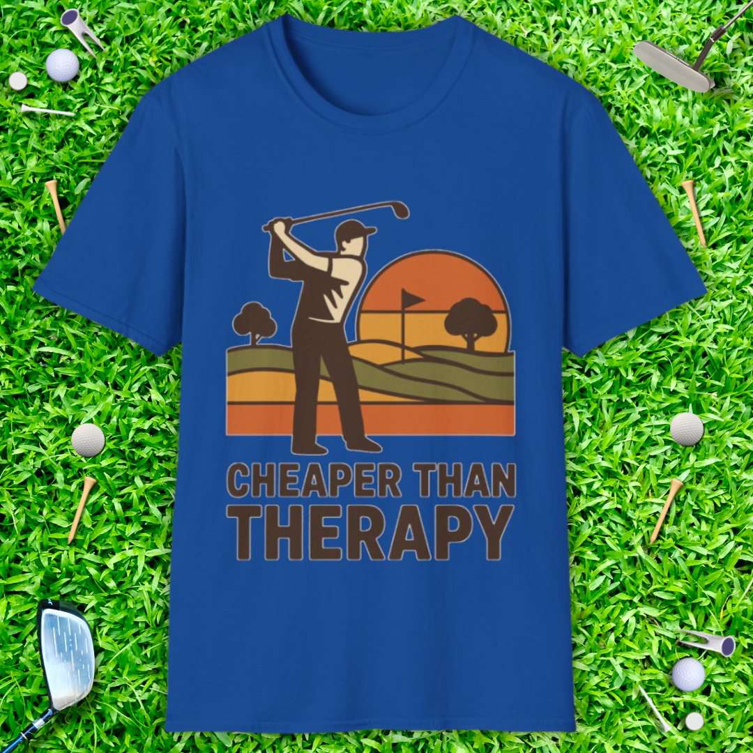 Golf: Cheaper Than Therapy - Retro T-Shirt