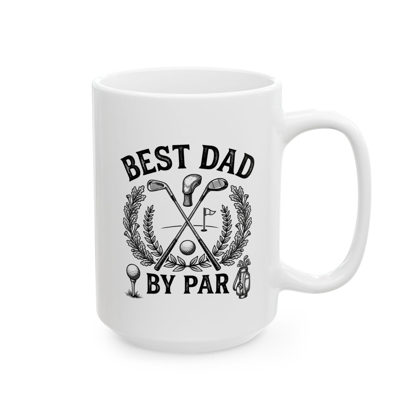 Best Dad Ever Ceramic Mug (15oz) – Vintage Laurel Coffee Cup Gift for Father’s Day
