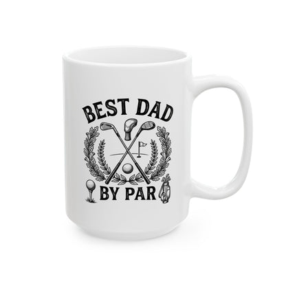 Best Dad Ever Ceramic Mug (15oz) – Vintage Laurel Coffee Cup Gift for Father’s Day
