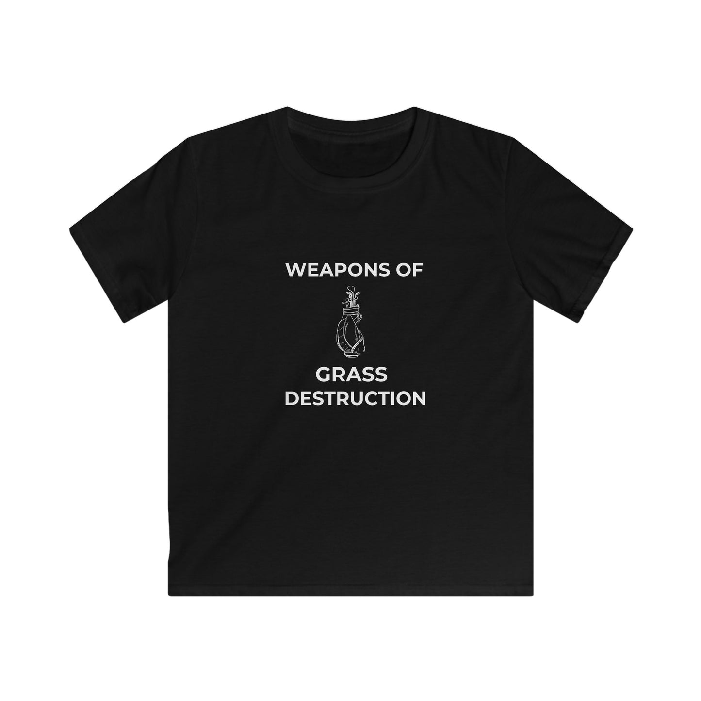 Weapons of Grass Destruction Kids T‑Shirt – Funny Golf Shirt for Kids
