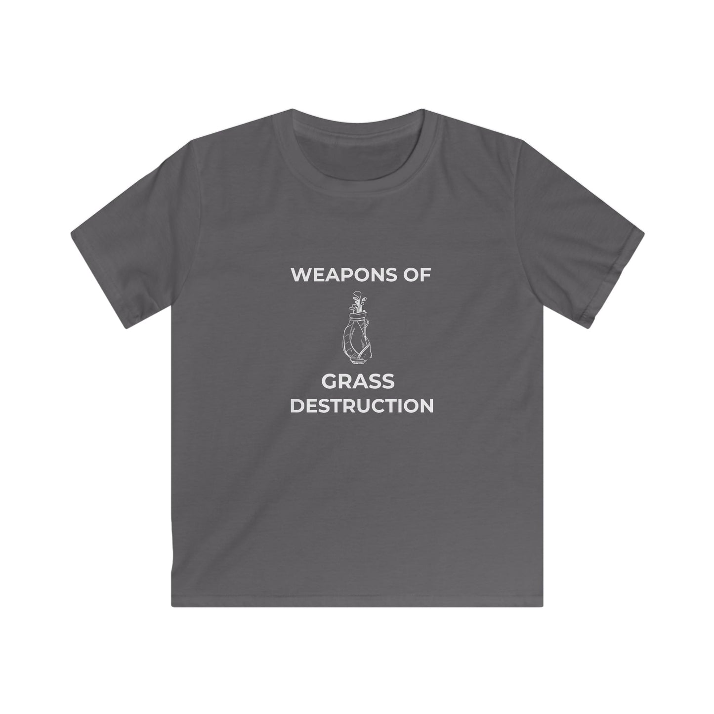 Weapons of Grass Destruction Kids T‑Shirt – Funny Golf Shirt for Kids