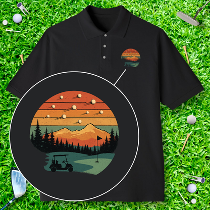 Shooting Golf Balls Retro Polo