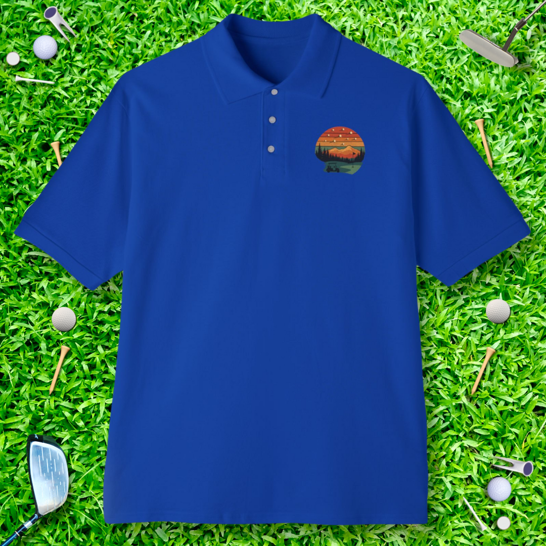 Shooting Golf Balls Retro Polo