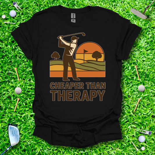 Golf: Cheaper Than Therapy - Retro T-Shirt
