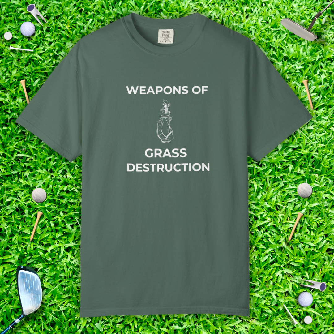 Weapons of Grass Destruction T-Shirt — Funny Golf Tee