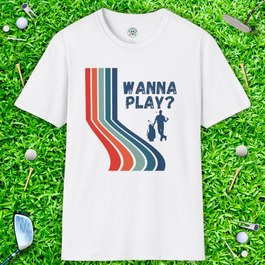 Wanna Play? Retro Golf T-Shirt