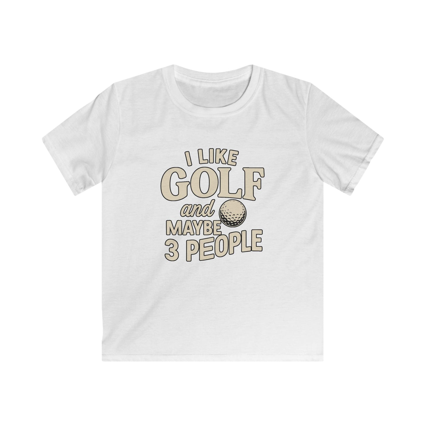 I Like Golf and Maybe 3 People Kids Golf T‑Shirt — Funny Youth Tee