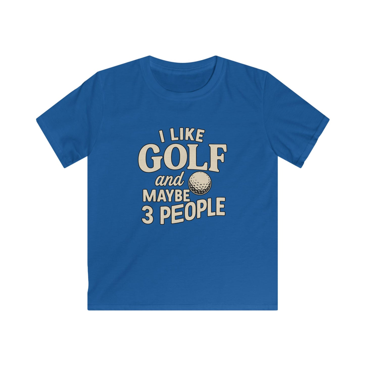 I Like Golf and Maybe 3 People Kids Golf T‑Shirt — Funny Youth Tee
