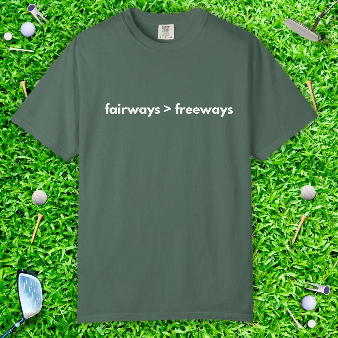 Fairways > Freeways Golf T-Shirt — Minimalist Golf Tee