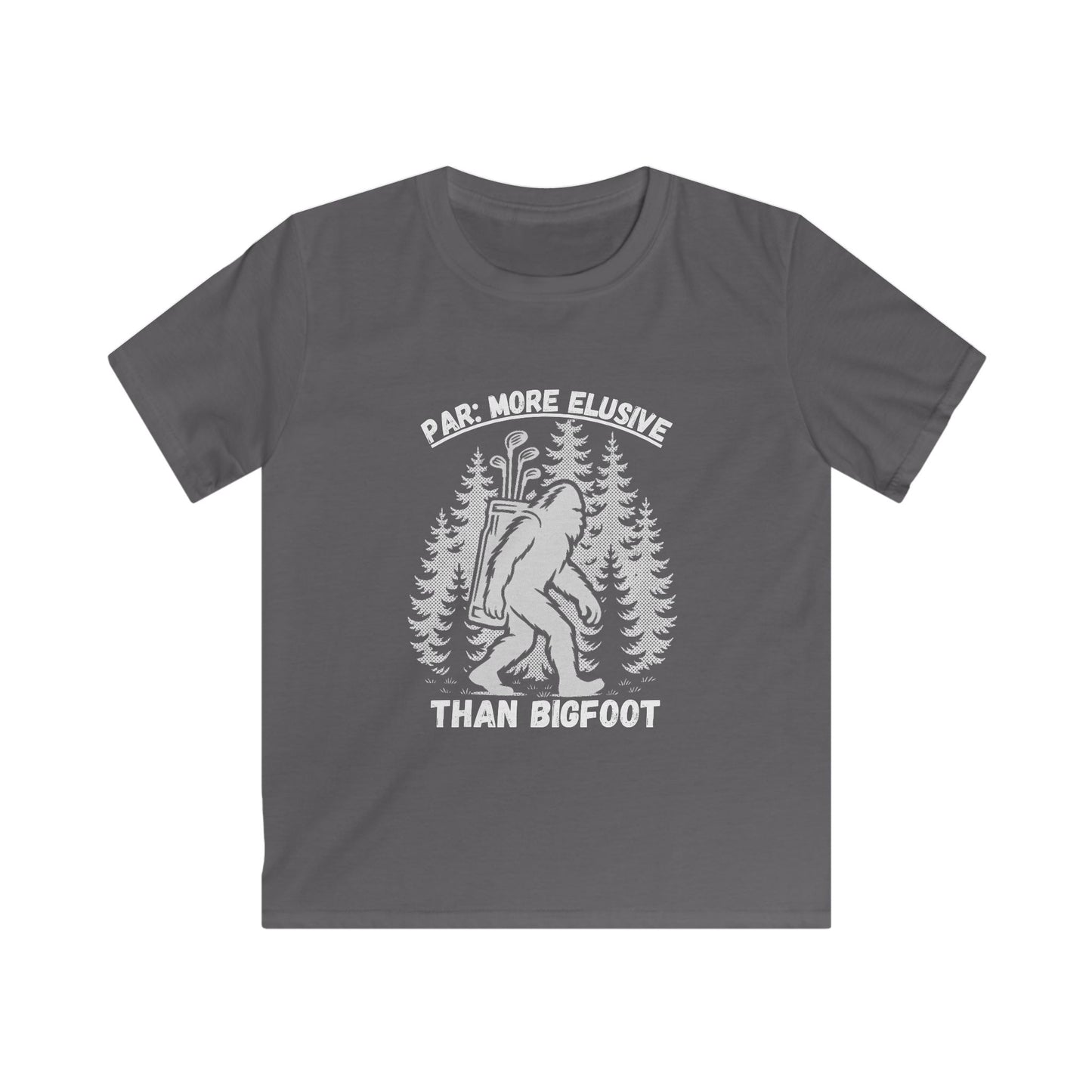 Par: More Elusive Than Bigfoot Kids T-Shirt — Funny Golf & Bigfoot Graphic Tee
