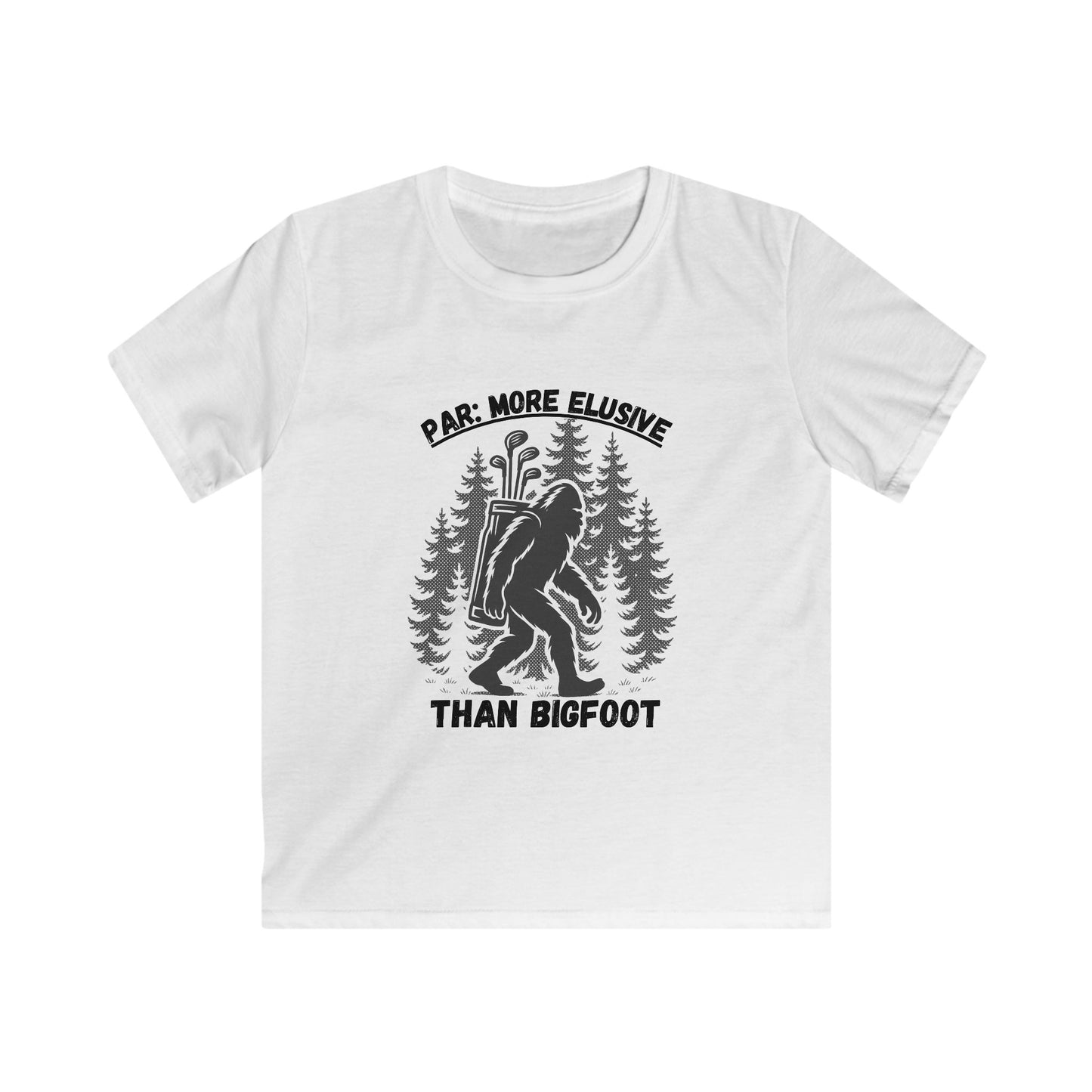 Par: More Elusive Than Bigfoot Kids T-Shirt — Funny Golf & Bigfoot Graphic Tee