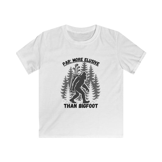 Par: More Elusive Than Bigfoot Kids T-Shirt — Funny Golf & Bigfoot Graphic Tee