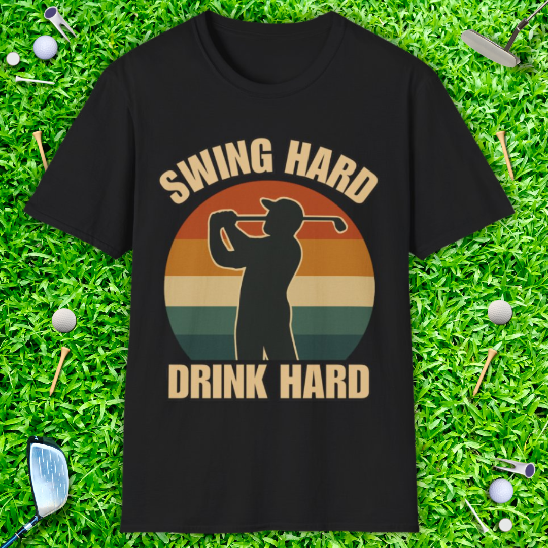 Swing Hard Drink Hard - Retro T-Shirt