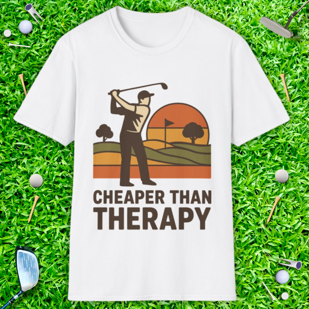 Golf: Cheaper Than Therapy - Retro T-Shirt