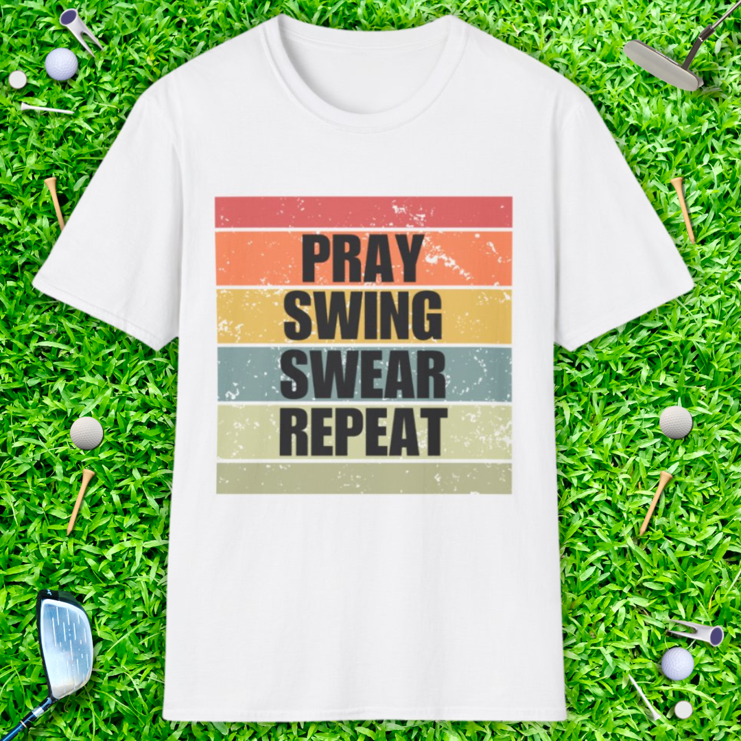 Pray Swing Swear Repeat Retro T-Shirt