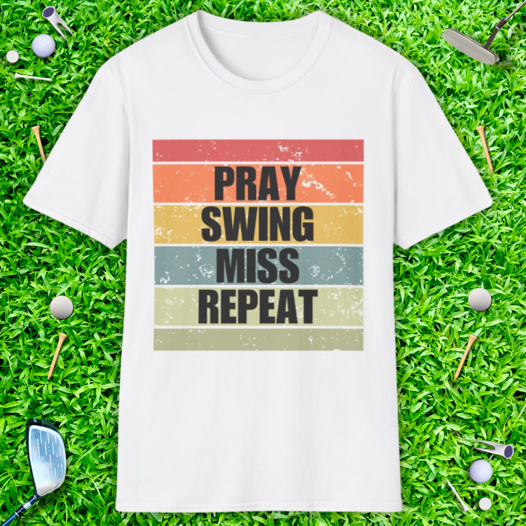 Pray Swing Miss Repeat Retro T-Shirt