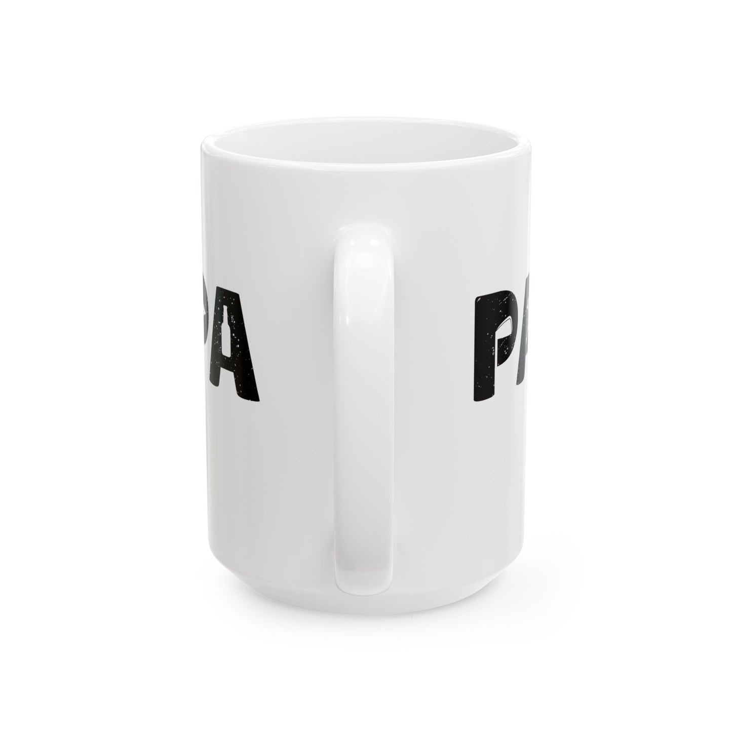 Papa Distressed Text Ceramic Mug — Father’s Day Gift Coffee Cup (15oz)