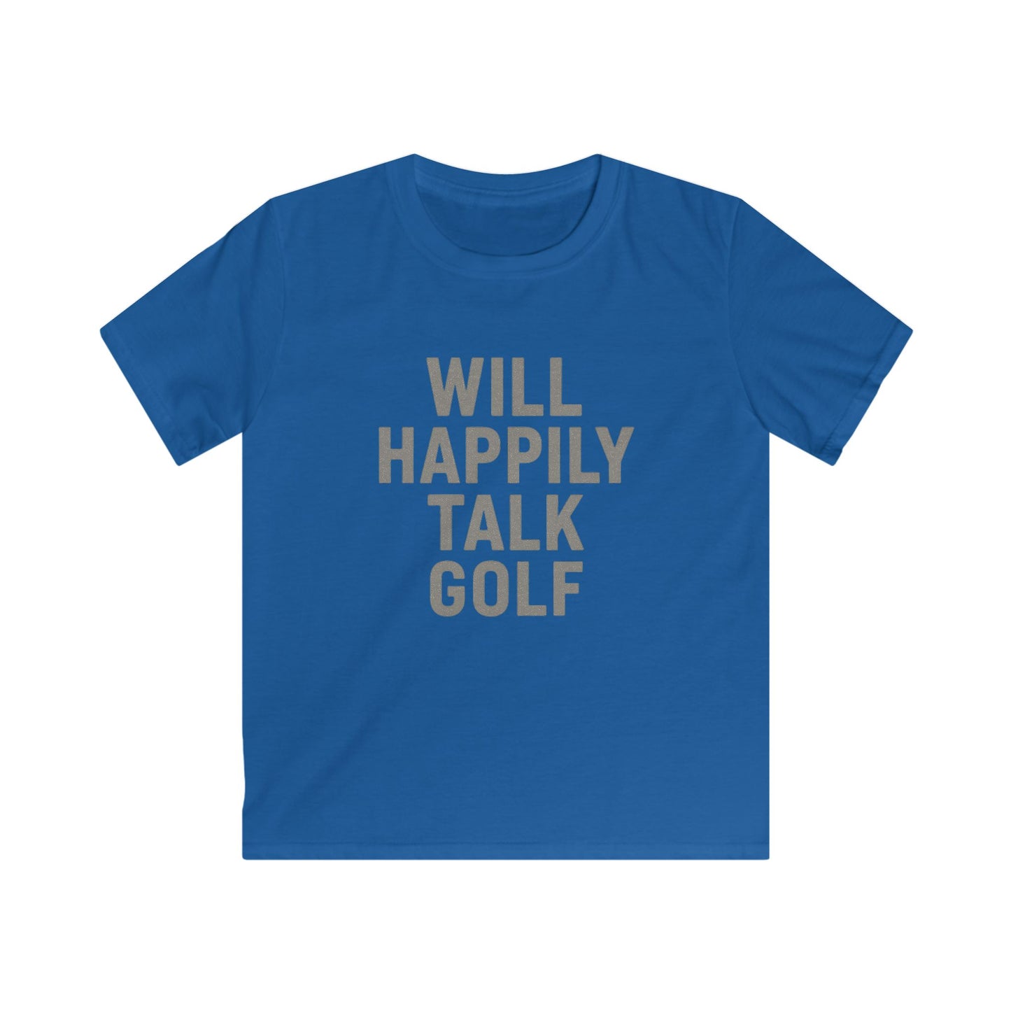 Will Happily Talk Golf Kids Tee — Youth Golf T‑Shirt