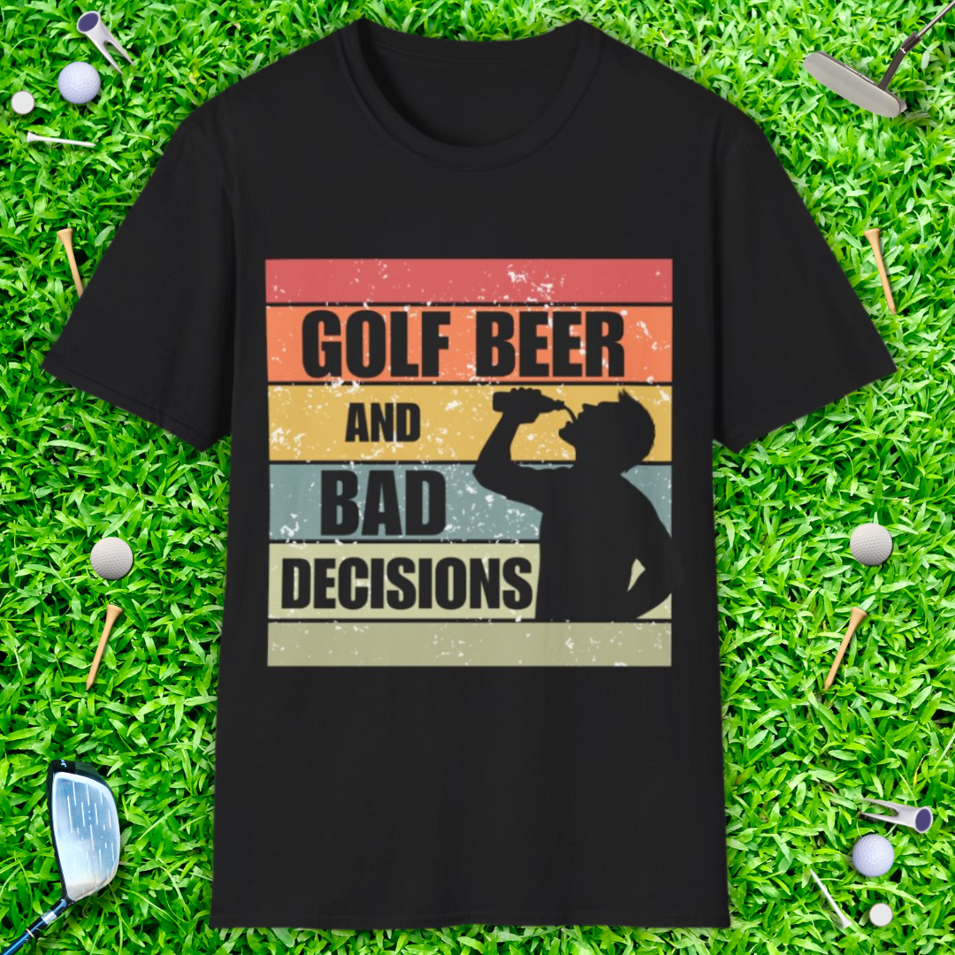 Golf Beer And Bad Decisions Retro T-Shirt