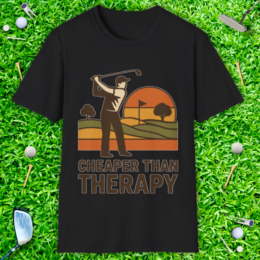 Golf: Cheaper Than Therapy - Retro T-Shirt