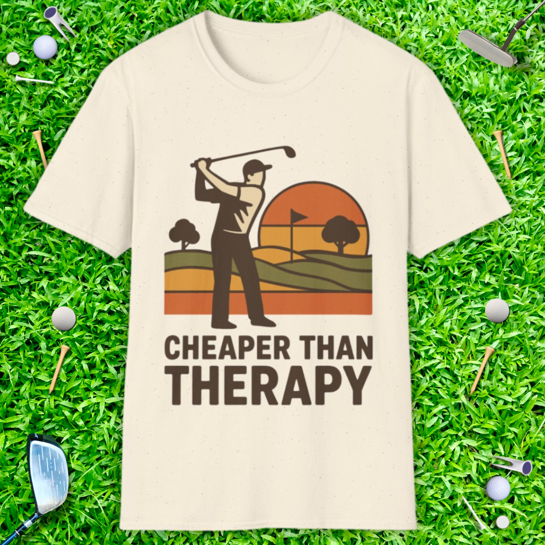 Golf: Cheaper Than Therapy - Retro T-Shirt