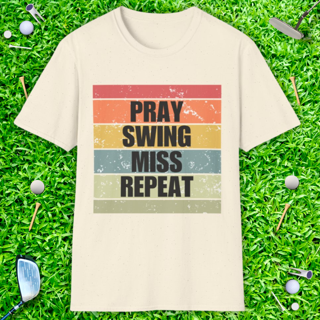 Pray Swing Miss Repeat Retro T-Shirt