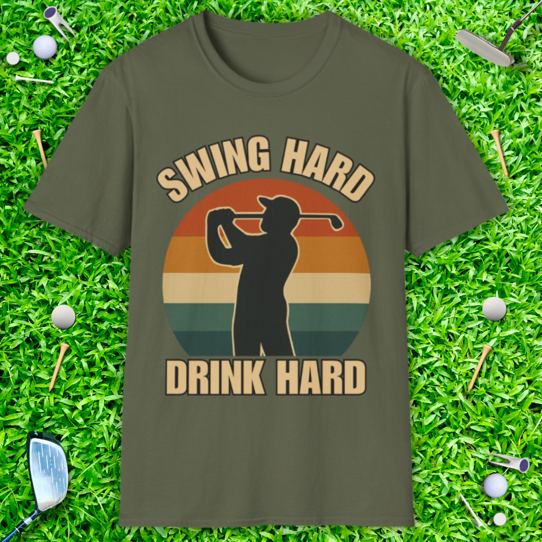 Swing Hard Drink Hard - Retro T-Shirt
